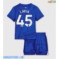 Camisa de time de futebol Chelsea Romeo Lavia #45 Replicas 1º Equipamento Infantil 2025-26 Manga Curta (+ Calças curtas)